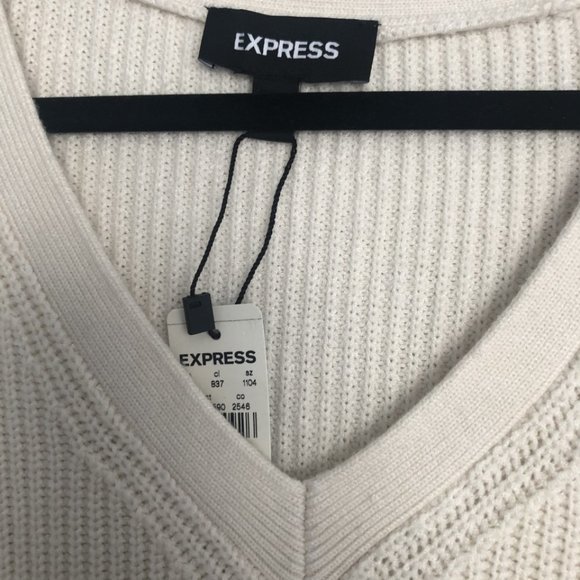 NWT Express Ribbed Ruffle Sleeve Sweater - Picture 3 of 5